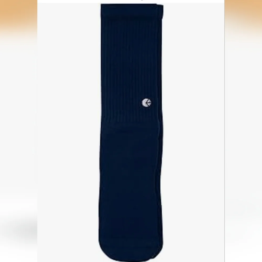 NWT Boy's ethika Navy Ribbed Crew Sock with Logo